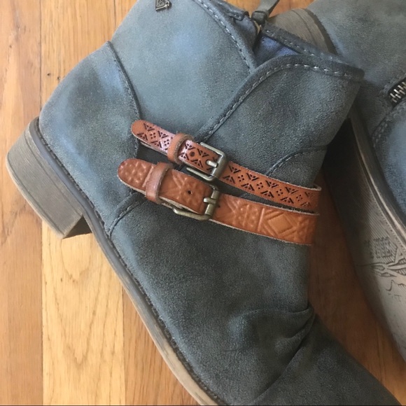 SOLD Grey Suede Roxy Ankle Booties - Picture 4 of 6